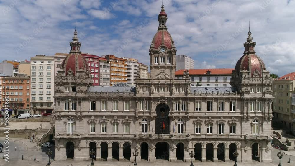 Coruña Skyline Galicia Spain Aerial View Coruña Skyline Galicia Spain Aerial View