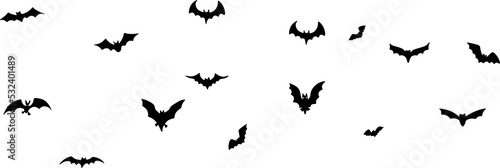 Silhouette of Flying Bats © solargaria