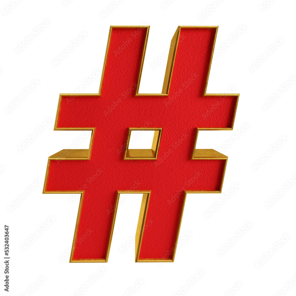 Obraz premium Hashtag 3d