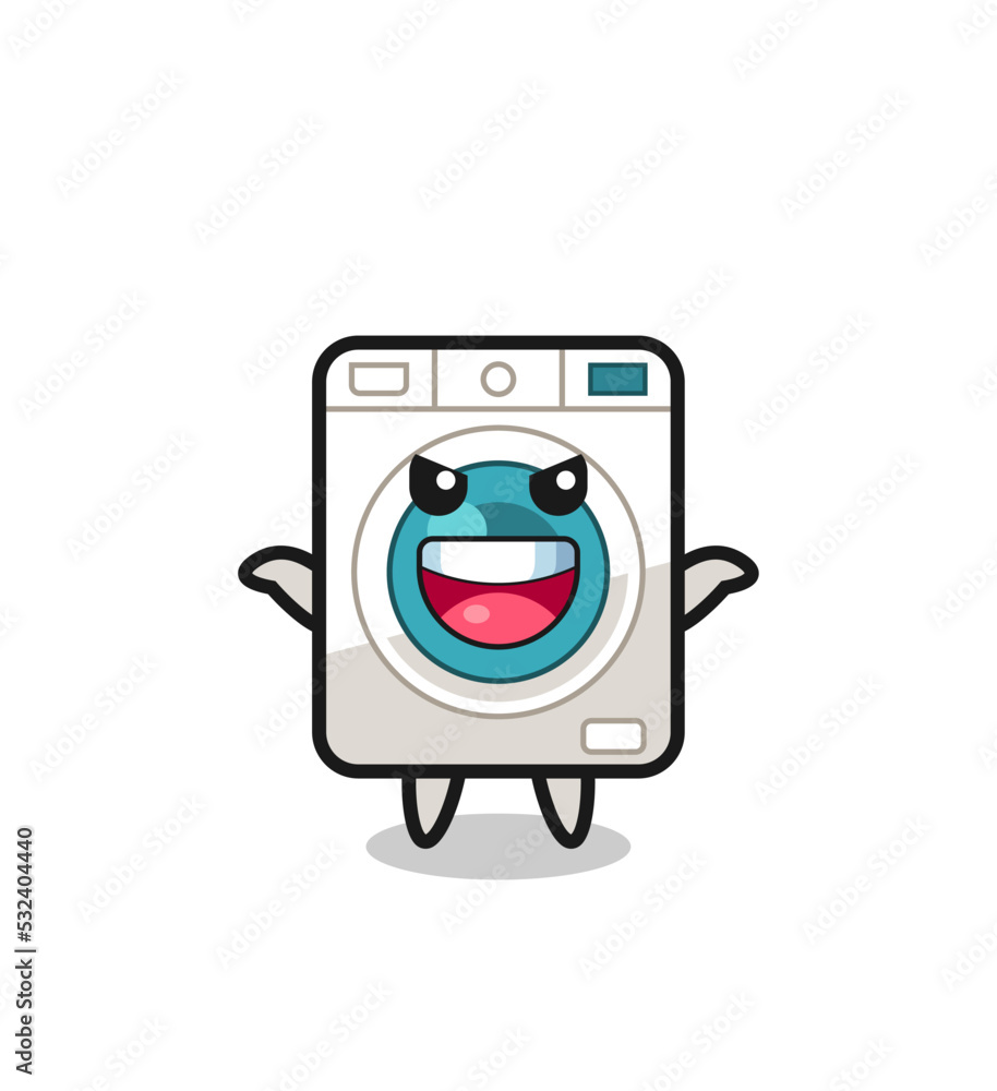the illustration of cute washing machine doing scare gesture the illustration of cute washing machine doing scare gesture