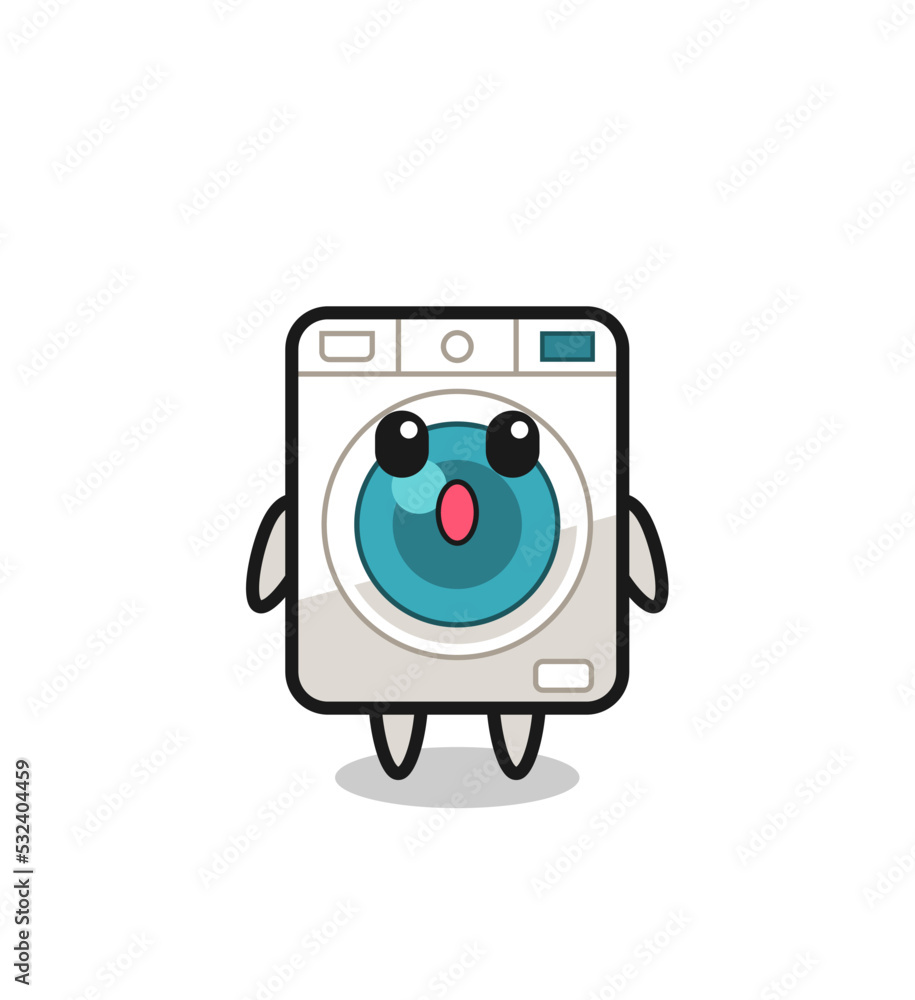 the amazed expression of the washing machine cartoon the amazed expression of the washing machine cartoon