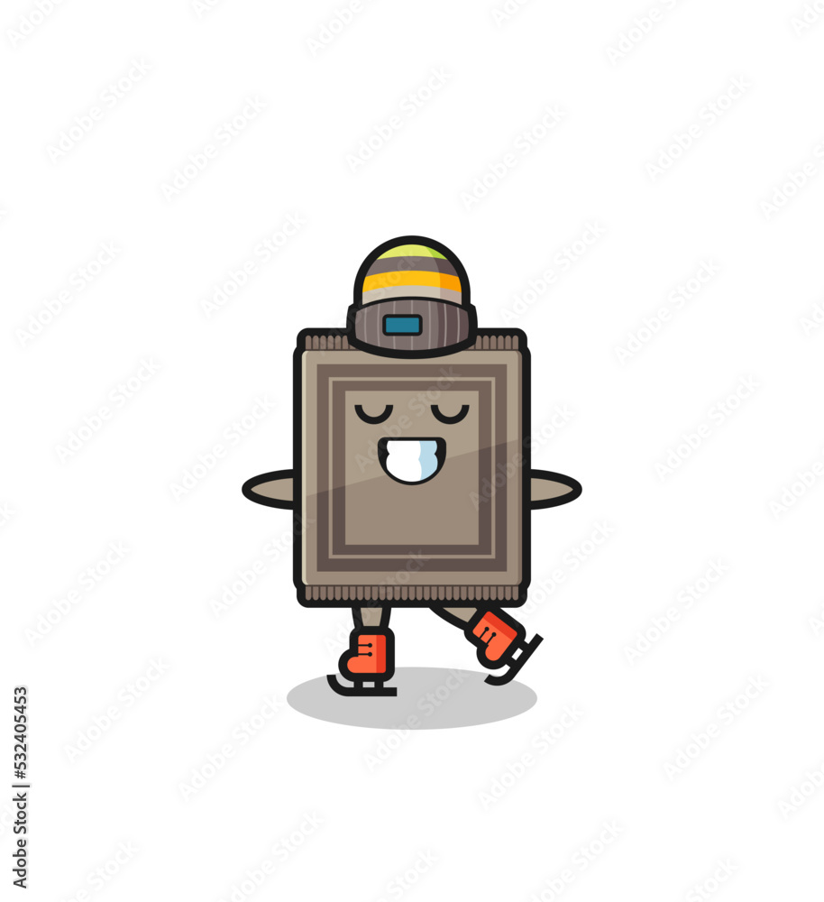 carpet cartoon as an ice skating player doing perform carpet cartoon as an ice skating player doing perform