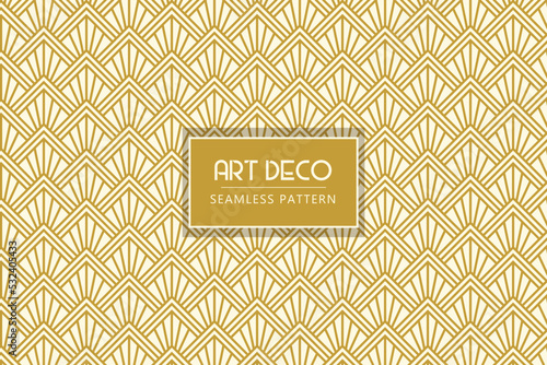 Geometrical line shape art deco architectural fan seamless repeat pattern modern design