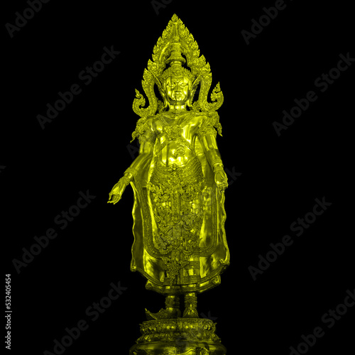 statue of buddha on black