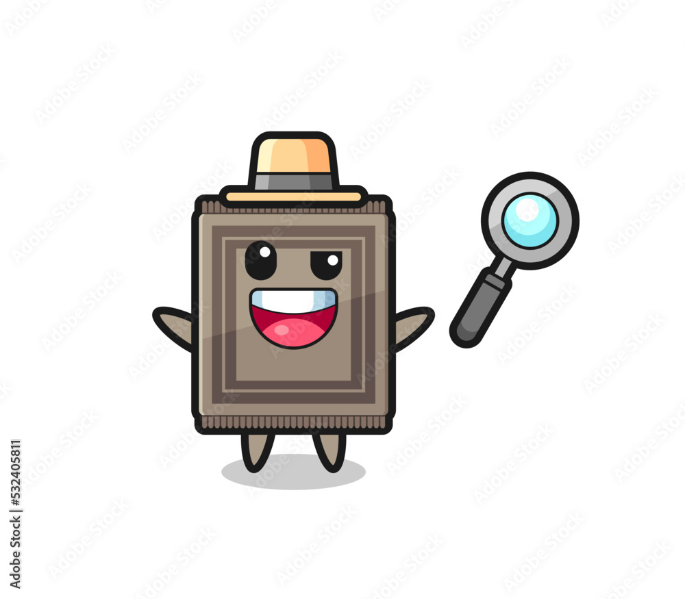 illustration of the carpet mascot as a detective who manages to solve a case illustration of the carpet mascot as a detective who manages to solve a case