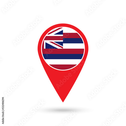 Free Download Map pointer with flag of Hawaii. Vector illustration. - GFXLoad