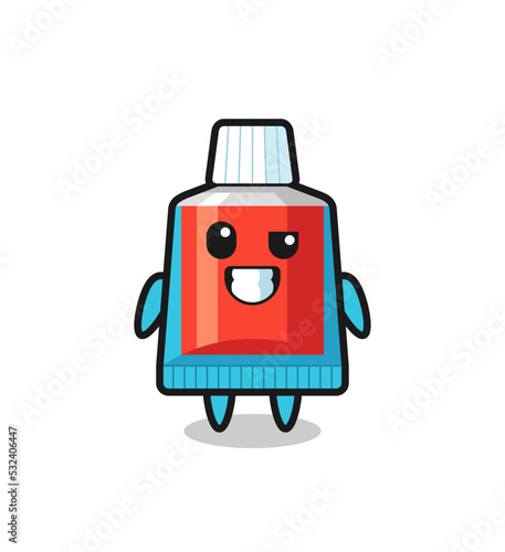 cute toothpaste mascot with an optimistic face