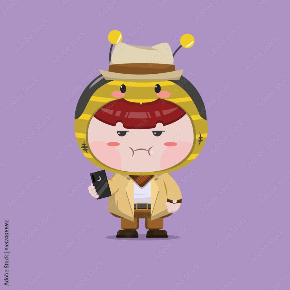A little boy wearing ootd bee costume