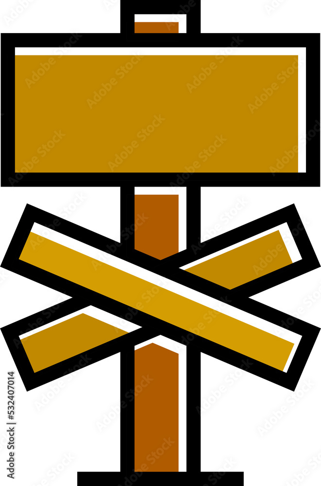 wooden street signpost and signage icon illustration