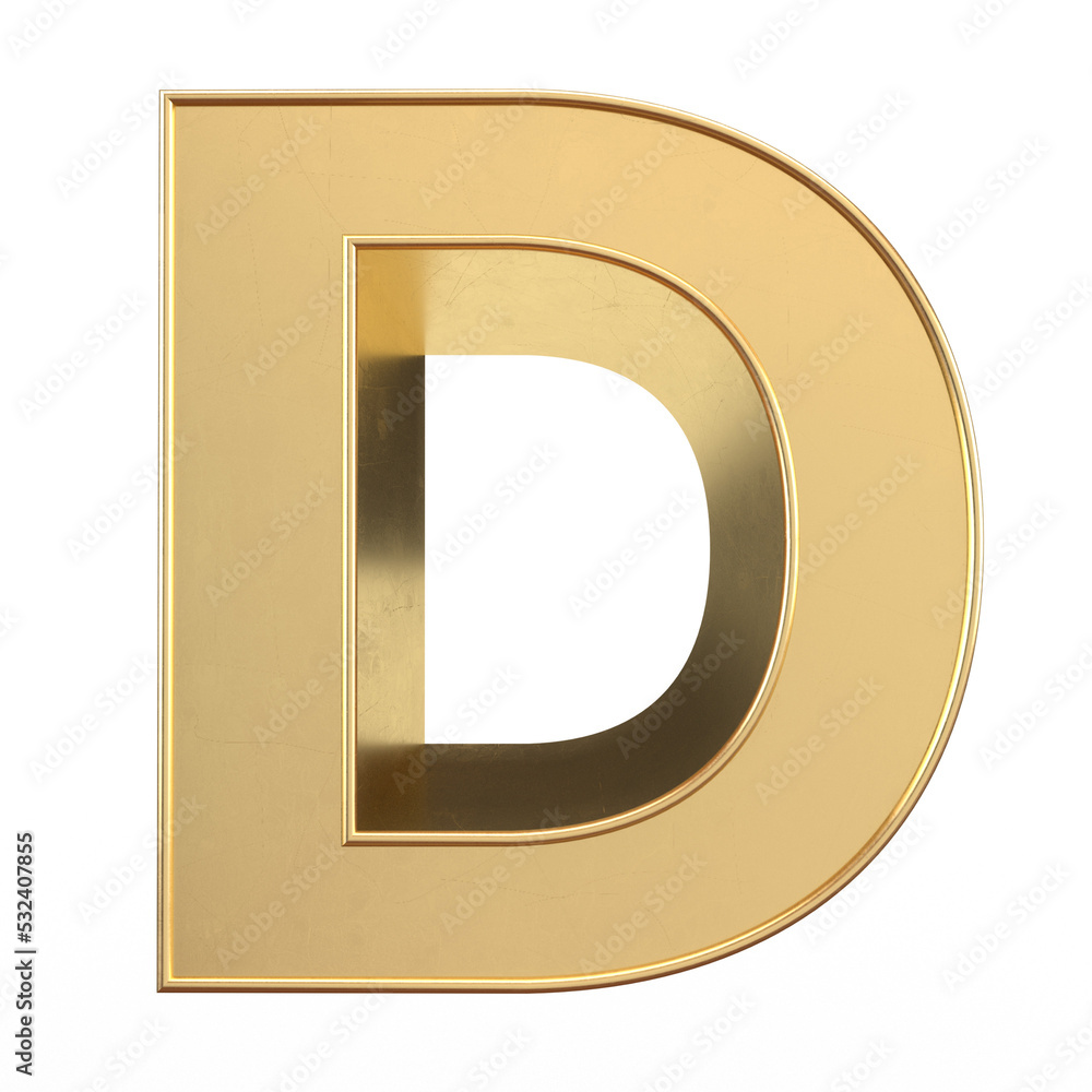 Gold 3d letter D Gold 3d letter D