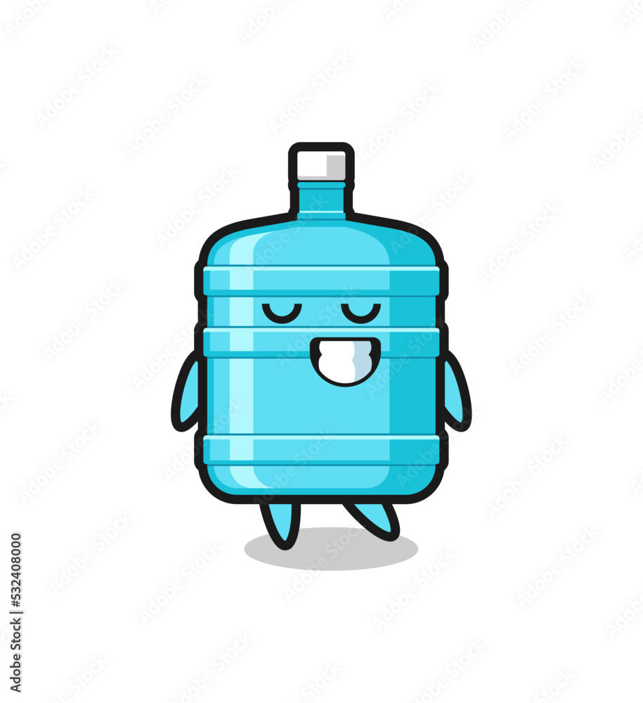 gallon water bottle cartoon illustration with a shy expression gallon water bottle cartoon illustration with a shy expression