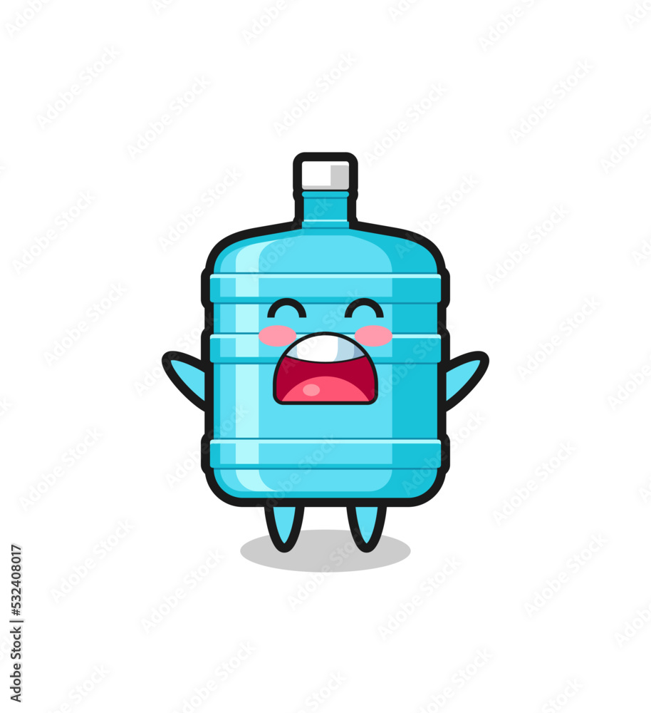 Fototapeta premium cute gallon water bottle mascot with a yawn expression