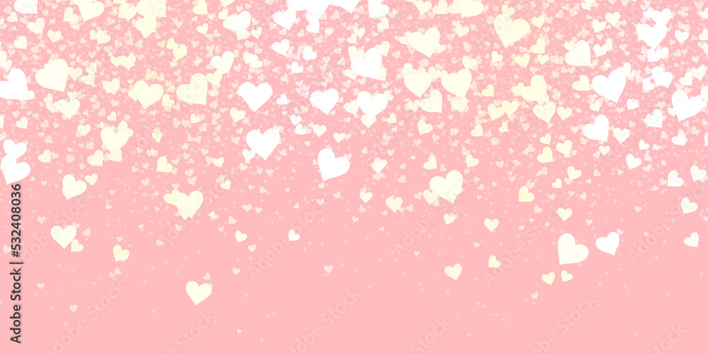 Colorful heart confetti in falling texture background.

(2D rendering computer digitally generated illustration.)