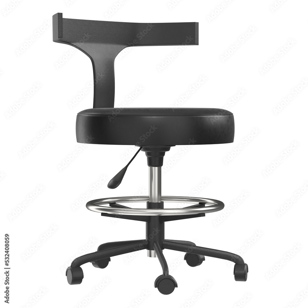 3D rendering illustration of a doctor chair stool 3D rendering illustration of a doctor chair stool