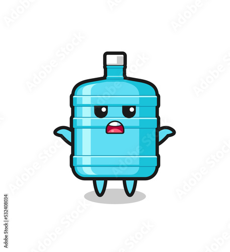 gallon water bottle mascot character saying I do not know