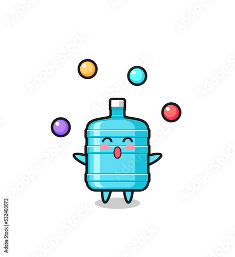 the gallon water bottle circus cartoon juggling a ball