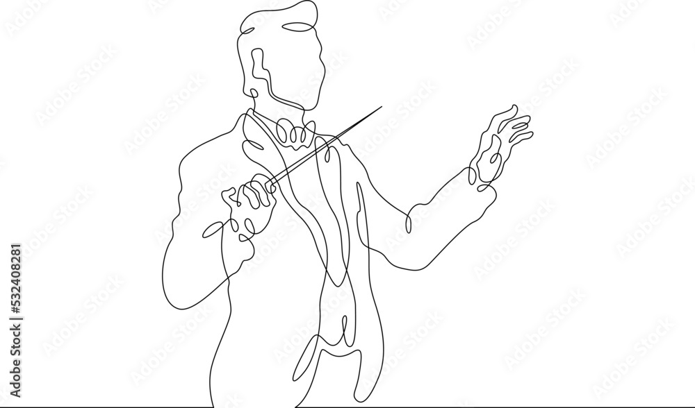 One continuous line.Call centre.Male call center operator. Handling calls and messages. Operator with phone and computer. Manager in headphones with microphoneOne continuous line is drawn on a white b