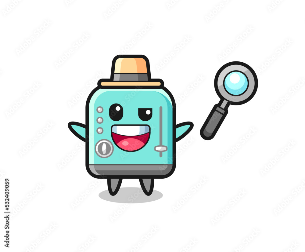 illustration of the toaster mascot as a detective who manages to solve a case illustration of the toaster mascot as a detective who manages to solve a case
