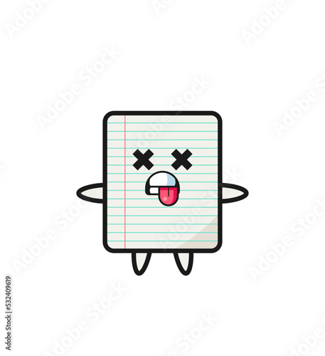 Картината върху платно character of the cute paper with  dead pose