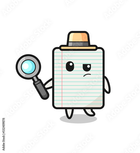 paper detective character is analyzing a case