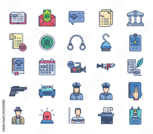 Law and Crime icon set