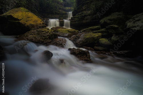 Waterfall in the mountains  Wei Sawdong Falls  Meghalaya