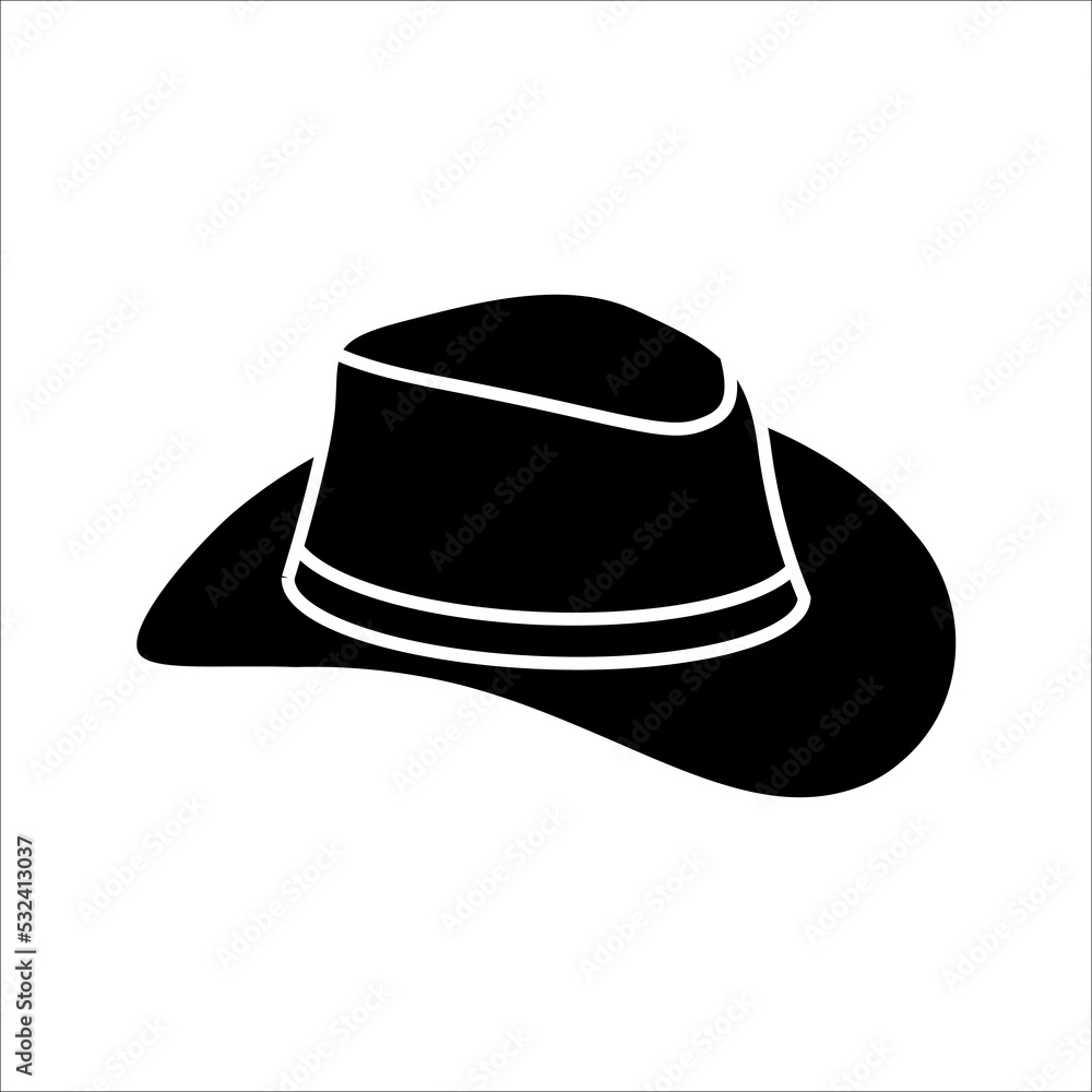 Fototapeta premium cowboy hat icon, retro western fashion cowboy hat, vector illustration on white background.