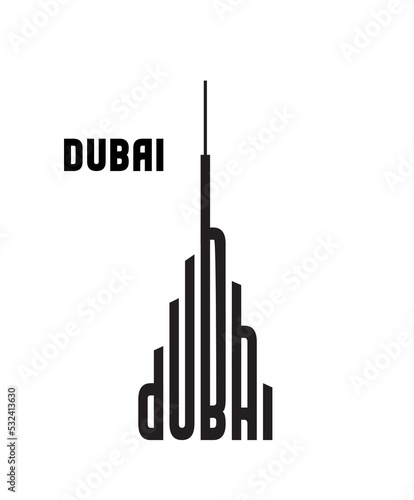 dubai city logo, vector