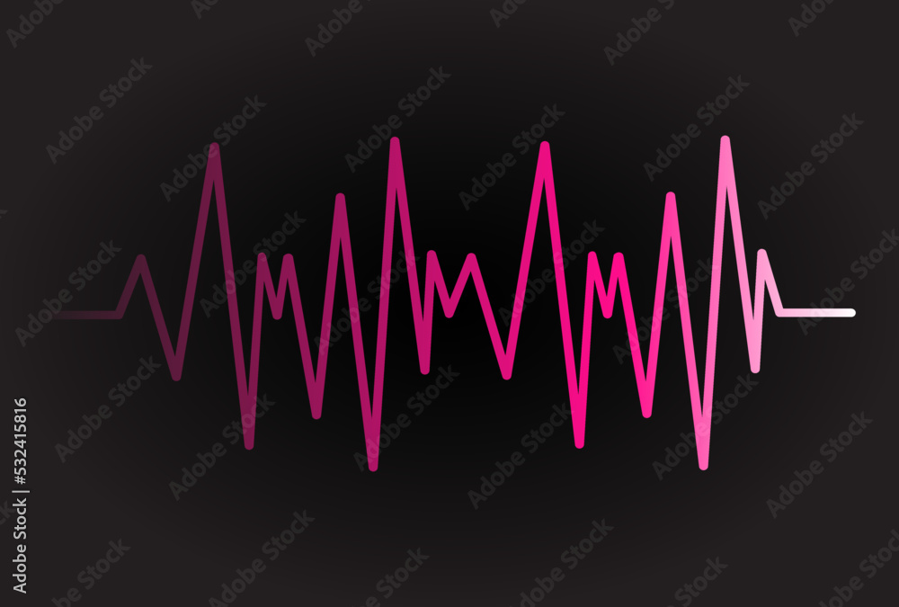 Sound audio wave vector. Icon isolated on black background. Abstract sound waves for voice design, music background, radio logo and icon. Creative music audio concept. Soundwave vector