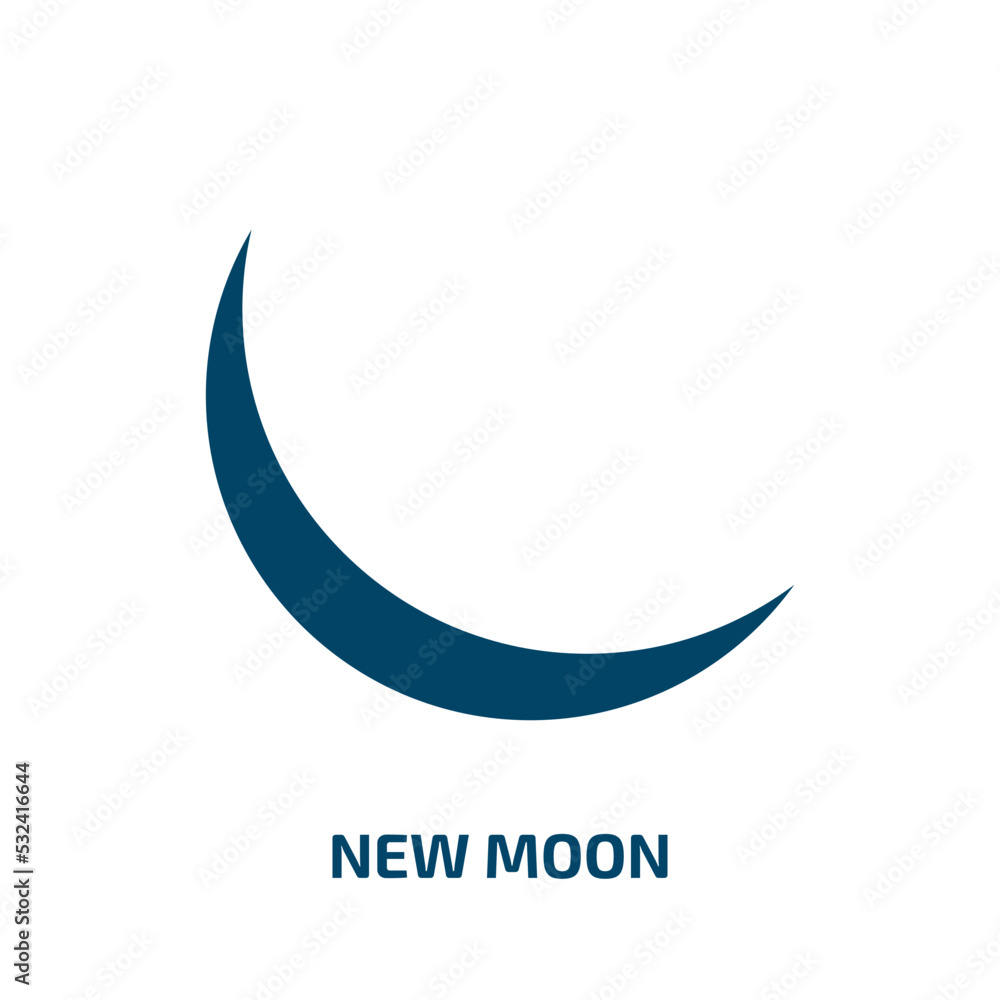 new moon icon from weather collection. Filled new moon, moon, space glyph icons isolated on white background. Black vector new moon sign, symbol for web design and mobile apps new moon icon from weather collection. Filled new moon, moon, space glyph icons isolated on white background. Black vector new moon sign, symbol for web design and mobile apps
