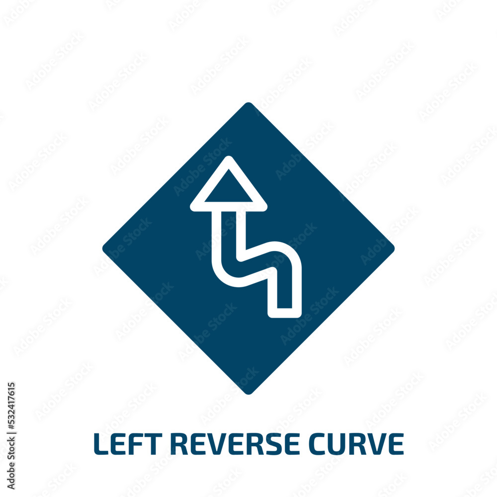 left reverse curve icon from user interface collection. Filled left reverse curve, arrow, curve glyph icons isolated on white background. Black vector left reverse curve sign, symbol for web design left reverse curve icon from user interface collection. Filled left reverse curve, arrow, curve glyph icons isolated on white background. Black vector left reverse curve sign, symbol for web design