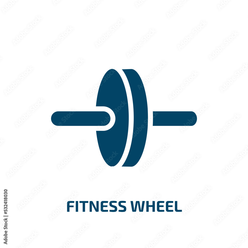 fitness wheel icon from gym and fitness collection. Filled fitness wheel, bicycle, bike glyph icons isolated on white background. Black vector fitness wheel sign, symbol for web design and mobile apps fitness wheel icon from gym and fitness collection. Filled fitness wheel, bicycle, bike glyph icons isolated on white background. Black vector fitness wheel sign, symbol for web design and mobile apps