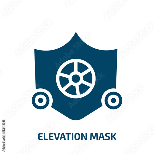 elevation mask icon from gym and fitness collection. Filled elevation mask, mask, health glyph icons isolated on white background. Black vector elevation mask sign, symbol for web design and mobile