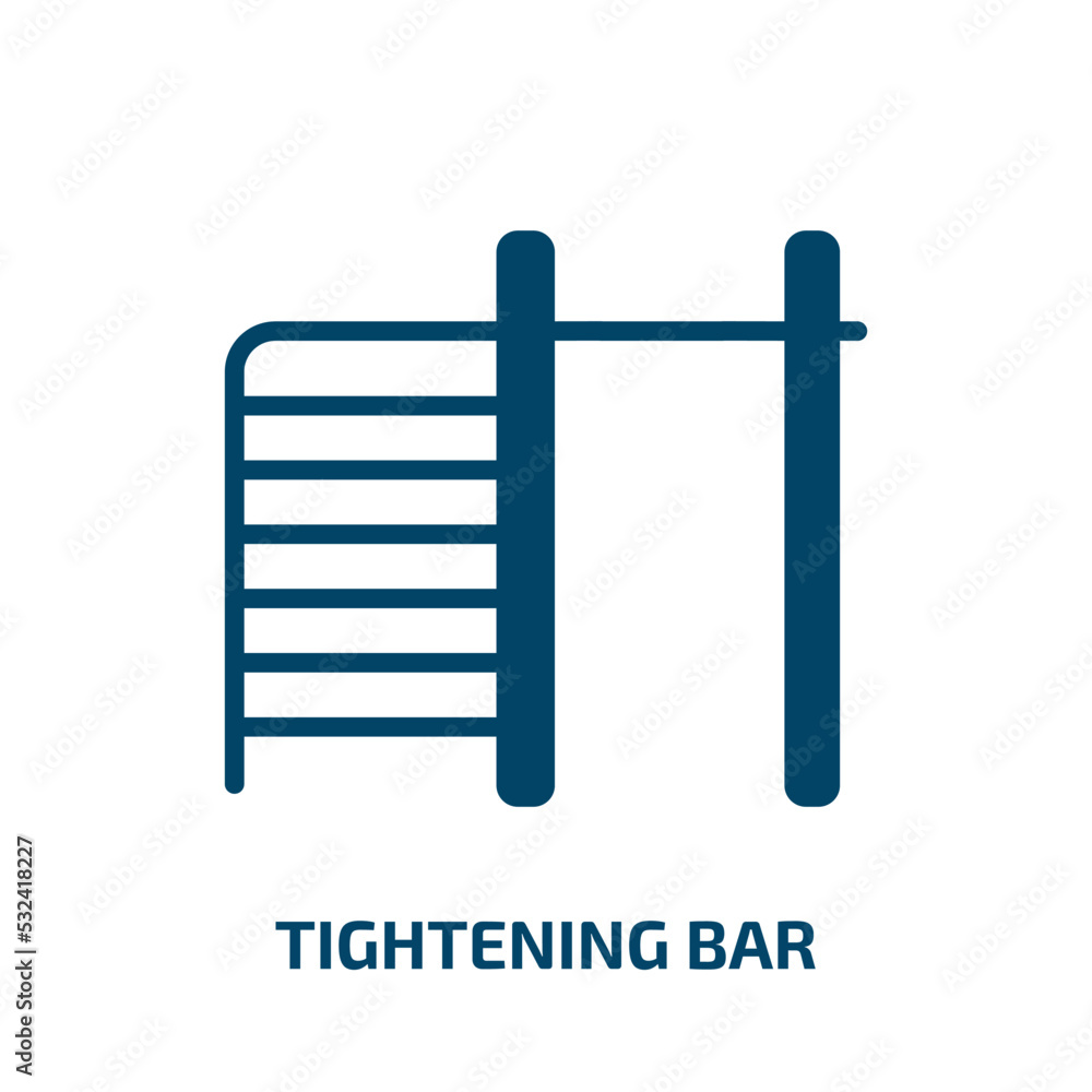 tightening bar icon from gym and fitness collection. Filled tightening bar, bar, tightening glyph icons isolated on white background. Black vector tightening bar sign, symbol for web design and mobile tightening bar icon from gym and fitness collection. Filled tightening bar, bar, tightening glyph icons isolated on white background. Black vector tightening bar sign, symbol for web design and mobile