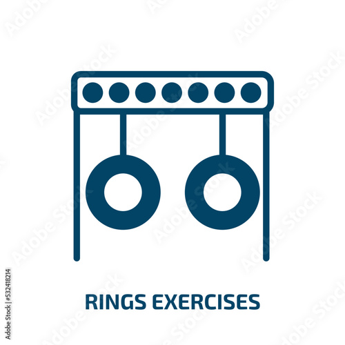 rings exercises icon from gym and fitness collection. Filled rings exercises, exercise, sport glyph icons isolated on white background. Black vector rings exercises sign, symbol for web design and