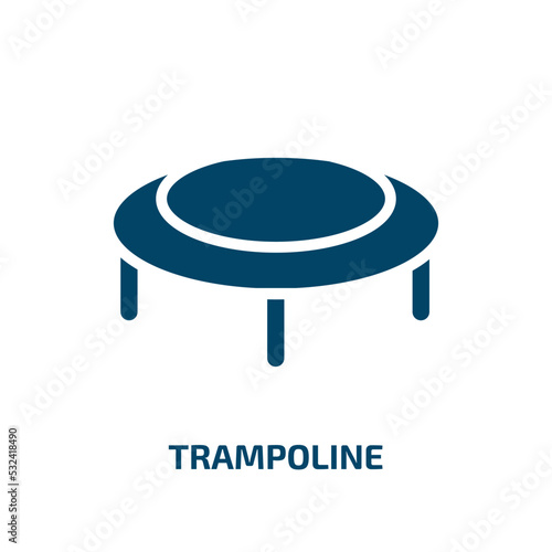 trampoline icon from gym and fitness collection. Filled trampoline, park, fun glyph icons isolated on white background. Black vector trampoline sign, symbol for web design and mobile apps
