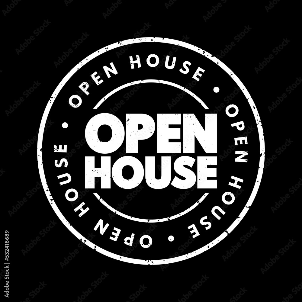 Open House text stamp, concept background
