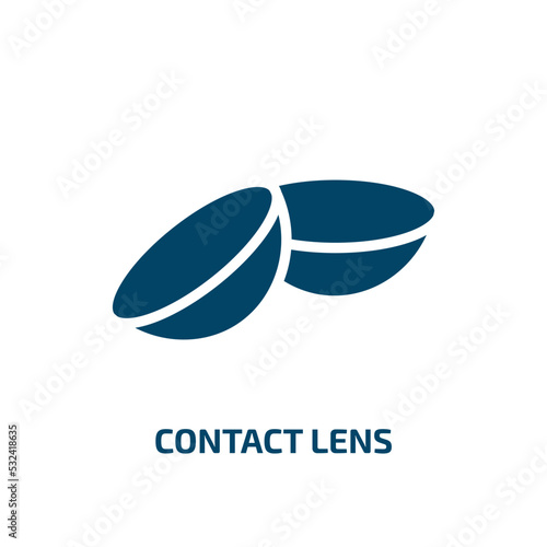contact lens icon from technology collection. Filled contact lens, medical, eyesight glyph icons isolated on white background. Black vector contact lens sign, symbol for web design and mobile apps