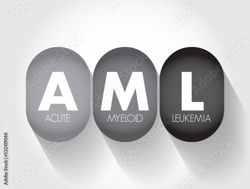AML - Acute Myeloid Leukemia acronym, medical concept background
