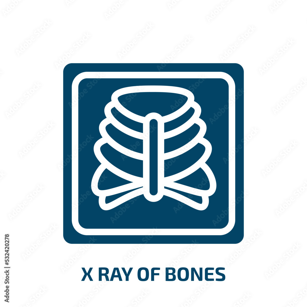 x ray of bones icon from medical collection. Filled x ray of bones, x-ray, health glyph icons isolated on white background. Black vector x ray of bones sign, symbol for web design and mobile apps x ray of bones icon from medical collection. Filled x ray of bones, x-ray, health glyph icons isolated on white background. Black vector x ray of bones sign, symbol for web design and mobile apps