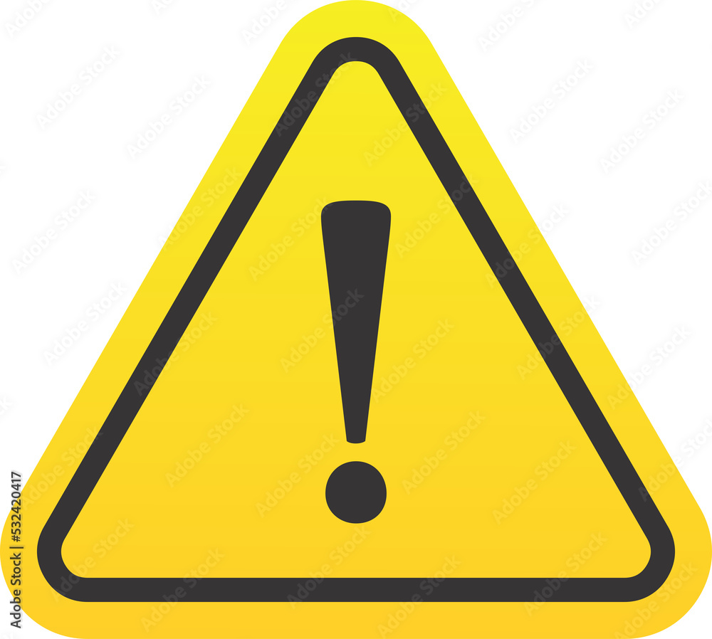 Yellow triangle warning sign icon isolated Yellow triangle warning sign icon isolated