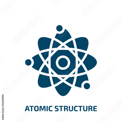 atomic structure icon from medical collection. Filled atomic structure, chemical, atomic glyph icons isolated on white background. Black vector atomic structure sign, symbol for web design and mobile