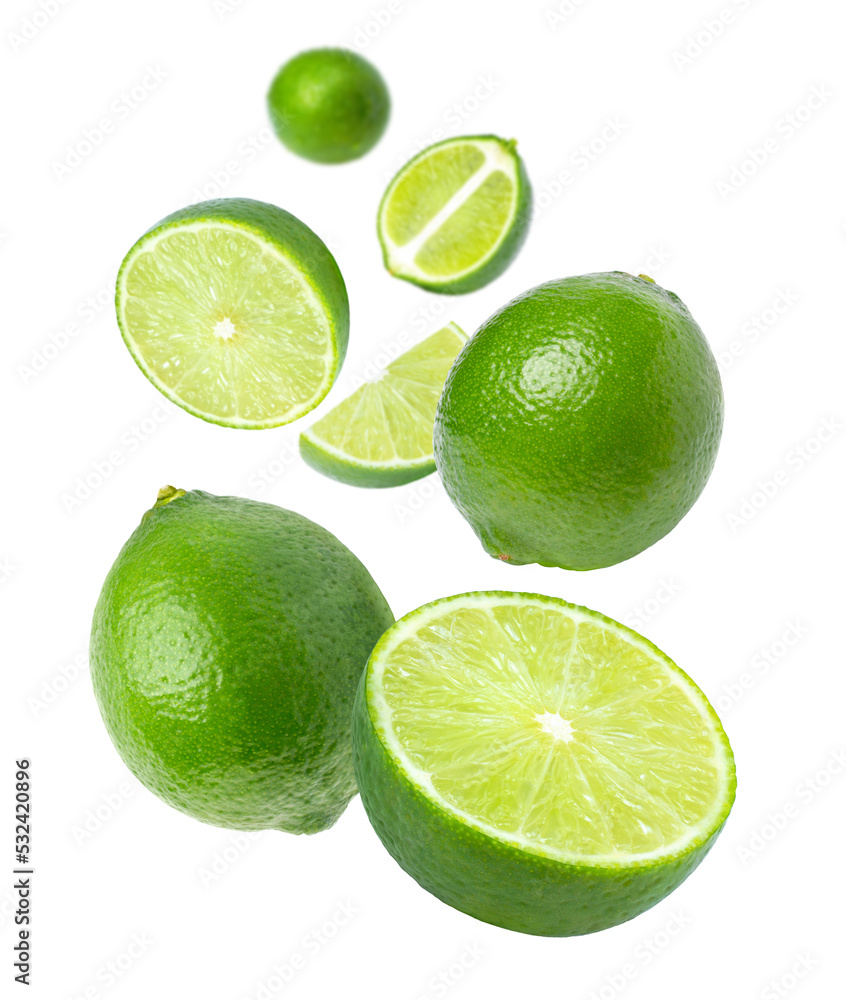 limes isolated on white