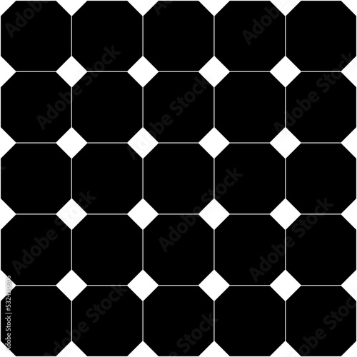 Photography Black and white tile pattern, vector, seamless, architecture, floor tiles in foy