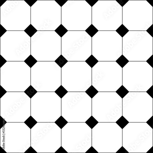 Fototapeta Classic Tile Pattern, Seamless, Black and White, Fin de Siecle, Vienna, Europe