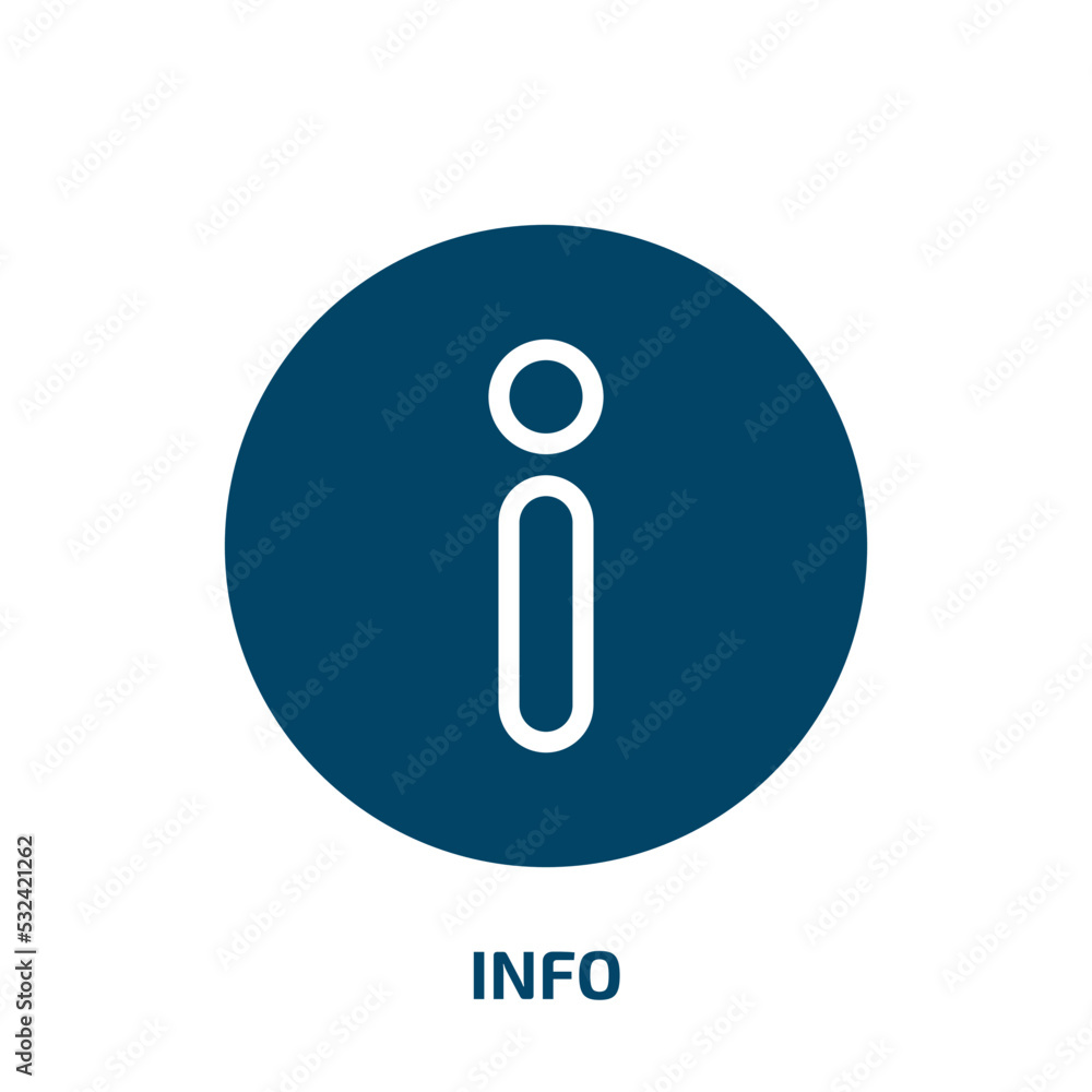 info icon from signs collection. Filled info, information, internet glyph icons isolated on white background. Black vector info sign, symbol for web design and mobile apps info icon from signs collection. Filled info, information, internet glyph icons isolated on white background. Black vector info sign, symbol for web design and mobile apps