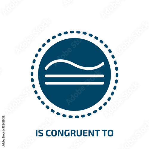 is congruent to symbol icon from signs collection. Filled is congruent to symbol  geometry  math glyph icons isolated on white background. Black vector is congruent to symbol sign  symbol for web