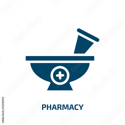 pharmacy icon from signs collection. Filled pharmacy, medicine, medical glyph icons isolated on white background. Black vector pharmacy sign, symbol for web design and mobile apps