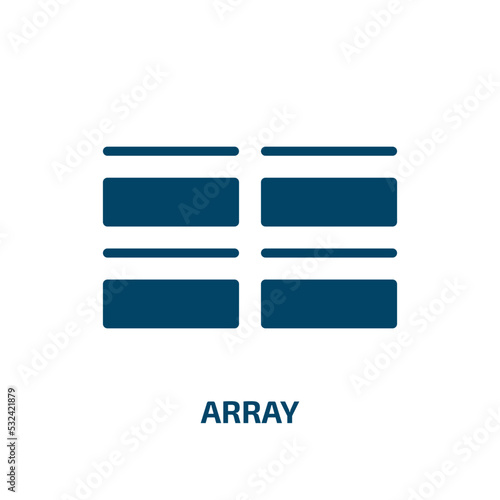 array icon from geometry collection. Filled array, texture, science glyph icons isolated on white background. Black vector array sign, symbol for web design and mobile apps
