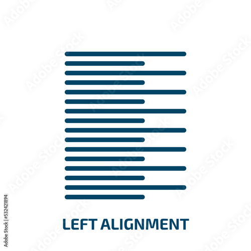 left alignment icon from geometric figure collection. Filled left alignment, text, left glyph icons isolated on white background. Black vector left alignment sign, symbol for web design and mobile